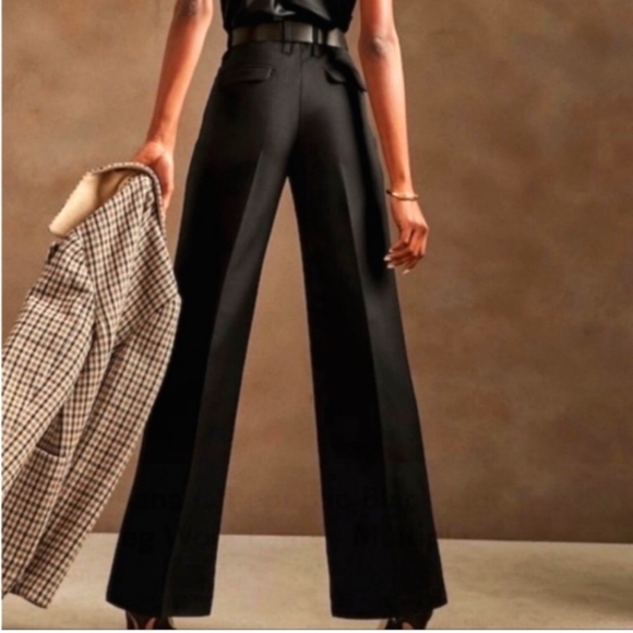 Banana Republic Lido Wide Leg Black Pants Size 4 - Picture 4 of 10
